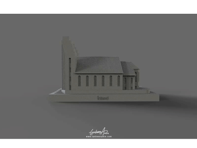 The Church of Akureyri 3d 3dprinting 3dsmax iceland the church of akureyri zbrush