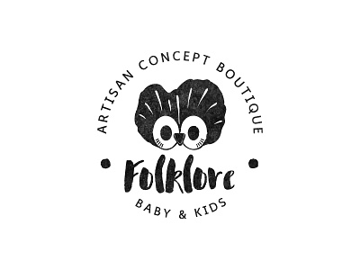 Folklore artisan baby culture guatemalan hand drawn kids logo owl store tradition vintage