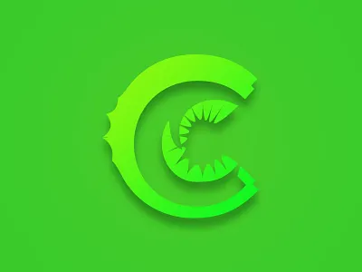 C Monster experiment green type typography