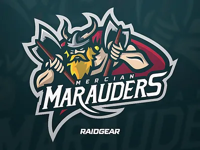 Merican Marauders barbarian branding cartoon logo mascot merican marauders mike janz viking