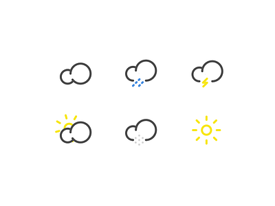 Weather app icons rain weather