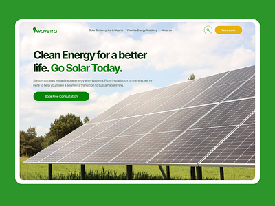 Clean Energy Solar UI Design clean design clear layout corporate branding digital presence eco website energy solutions environmental impact interactive ui minimal design nature friendly renewable power solar energy sustainable ui ui design user engagement ux design ux ui web aesthetics web experience