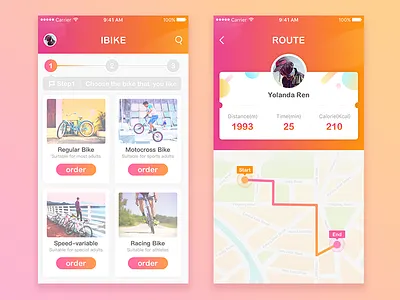 iBike ui