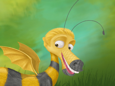 The Honey Dragon Posing art character design digital dragon illustration painting photoshop portrait wacom