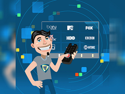 TV man bbc blue comic hbo illustration iptv mtv showtime smart smarttv tv watching