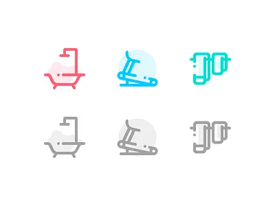 Accommodation 005/100 accommodation activated bath essentials facilities glyphs gym hotel icon inactivated towels