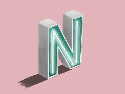 N 3d block dimensionaltype letter lettering n sketch type typography