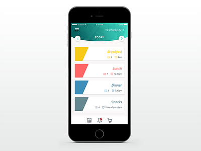 Meal reminder app grocery list meal ui