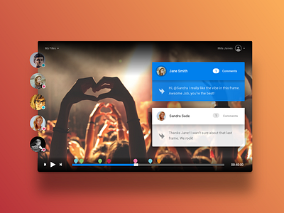Timeline - concept design for a video collaboration app. collaboration interface ui ux video webapp
