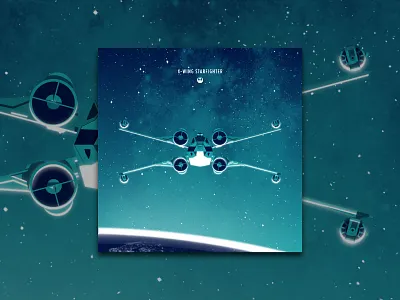 X-Wing Print galaxy glow illustration luke skywalker planet rebel alliance space spaceship star wars stars vector x wing