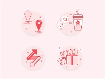Features Icons Exploration cashback coffee distance gifts icon payment redeem voucher