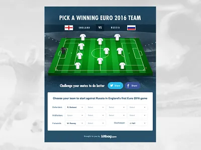 "Pick a winning euro 2016 team" for Kitbag competition embed football sports