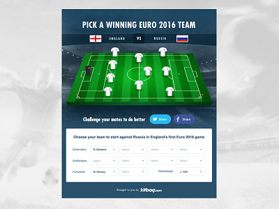 "Pick a winning euro 2016 team" for Kitbag competition embed football sports