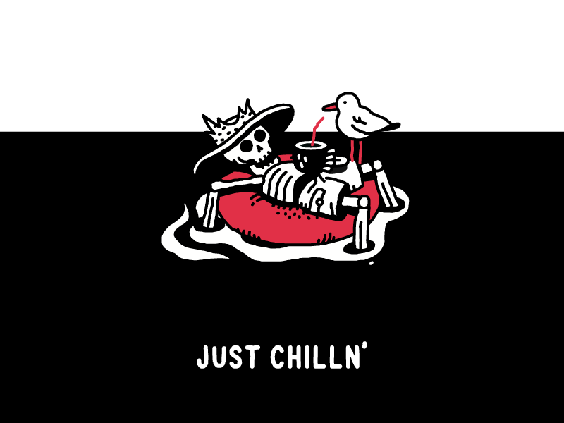 Just chilln' animation gif heytvm illustration motion positive vibes skull