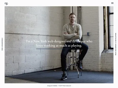 Dribbble Hero fullscreen portfolio website wordpress