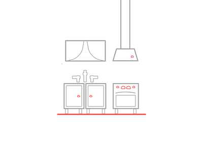 Illustration of kitchen design illustration sketch ui visual