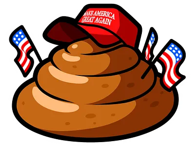 Trump's USA brown crap flag red shit trump usa