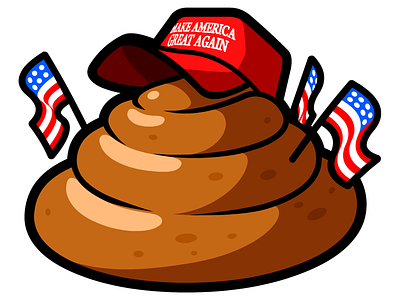 Trump's USA brown crap flag red shit trump usa