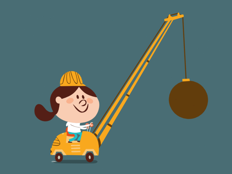 Wrecking Ball animation gif illustration kids loop