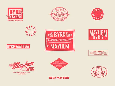 Byrd x Mayhem california colab graphic logo surf typography vintage