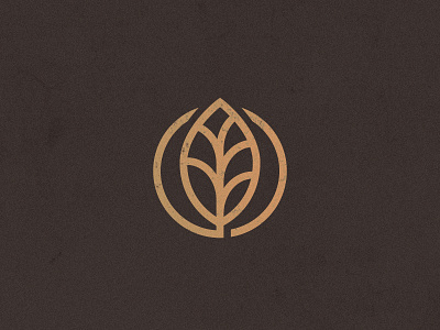 Leaf Mark brown earth grid icon leaf lineart lines logo mark nature tree