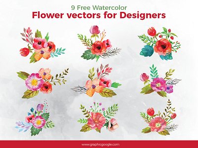 9 Free Watercolor Flower Vectors For Designers flower vector