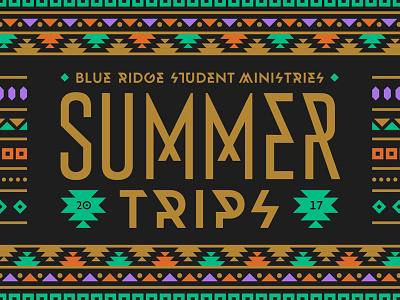 Summer Trips 2017 aztec experimental geometric gold lines patterns summer teens triangles vibrant