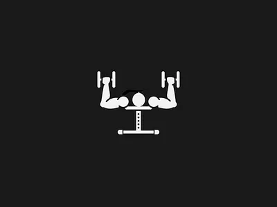 9/100: Chest Day bw get fit gym icon vector workout