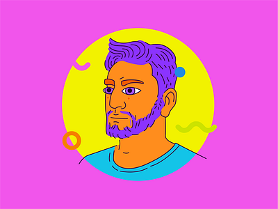 OneRoof Avatar Serie avatar colorful dribbble human icon man oneroof pink playful swiss team