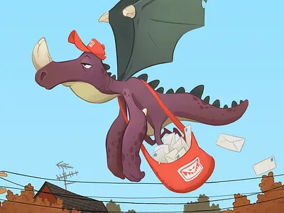 Monster Mail flying illustration mail monster post