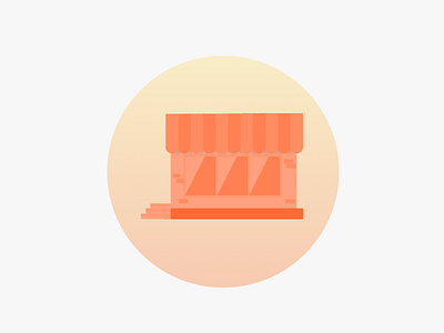 Blood Orange Store flat flat design house illustration orange store