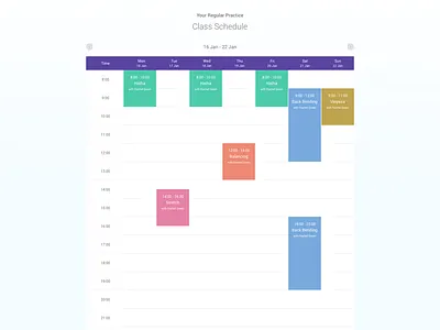 Schedule calendar mockup schedule