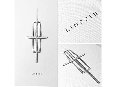 Lincoln Logo car art carart dotwork emblem handmade logo pointillism