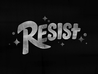 ✨ RESIST ✨ black experiment lettering resist stars texturing