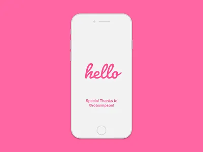 Hello Dribbble! clean debut hello hello dribbble iphone minimalist pink thanks ui welcome
