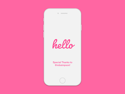 Hello Dribbble! clean debut hello hello dribbble iphone minimalist pink thanks ui welcome