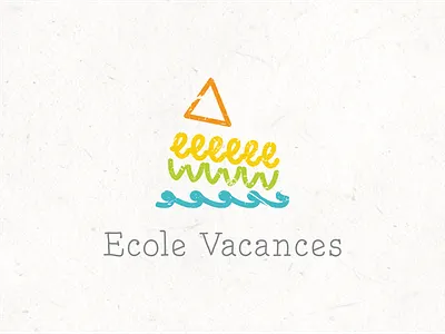 Ecole Vacances logo abstract artistic brush fun holiday school summer sun