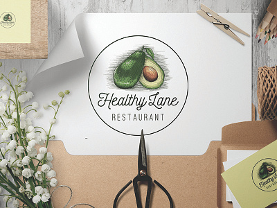 Tasteful Avocado avocado brand classic food fruit health identity logo taste