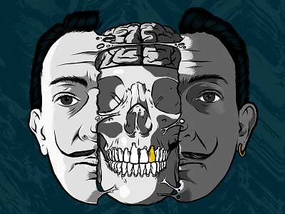 The anatomy of Dali. cintiq clip studio pain illustration one phaze phaze one photoshop robot tesla wacom