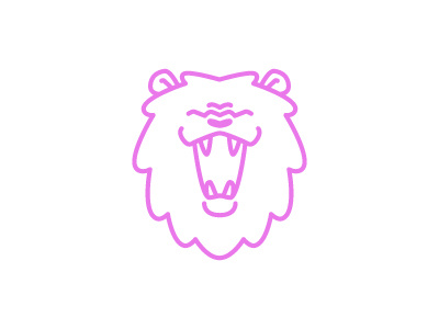 roar! animal cute icon lines lion logo simple vector