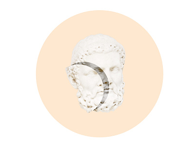 Herakles greek herakles hercules minimal moon portrait sculpture statue