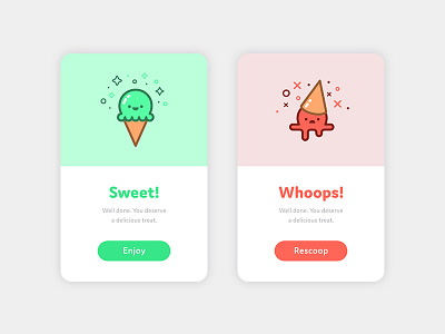 Flash Message — Daily UI #011 011 dailyui design green ice cream icon illustration mobile red ui