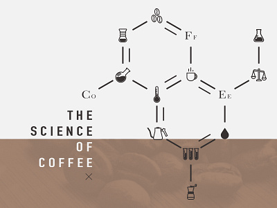 The Science of Coffee beakers beans chemex coffee icons pour over science