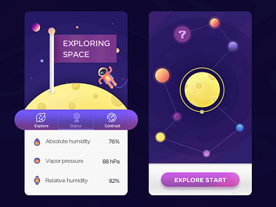 Exploring space-01 app illustrations space ui