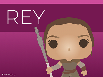 Rey cartoon design flat illustration rey star starwars the force awakens ui ux vector wars