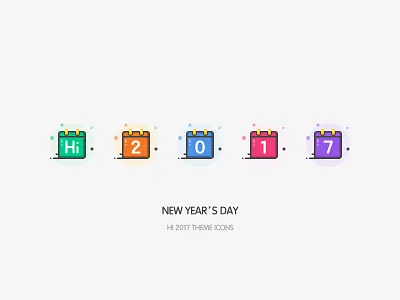 New Year's Day 2017 app book calendar icon new theme year