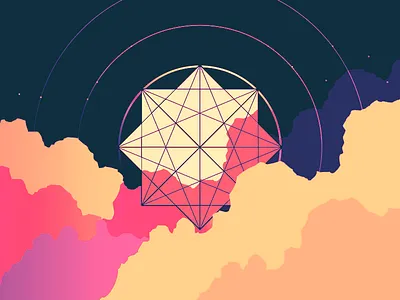 Geometric star light cloud cover art geometry illustration sky star