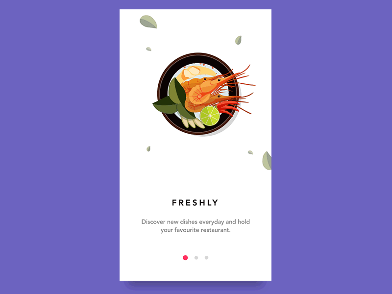 Animated Onboarding screens app calendar food food ordering app ios mobile onboarding phone restaurant results scheduling tracking
