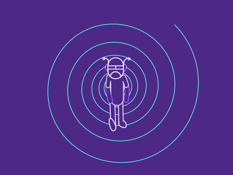 Endless 2d after effects animation character cycle endless front internal comms loop robot rubberhose walk
