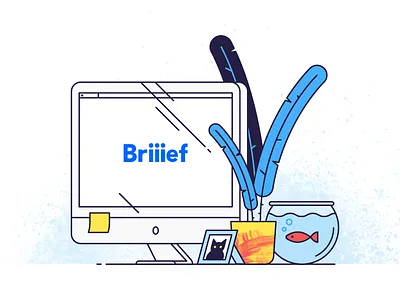Briiief briiief explainer illustration imac minimal office